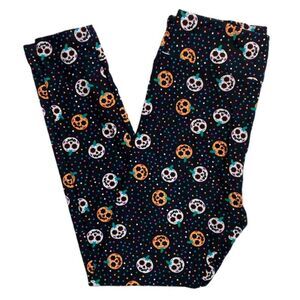 LuLaRoe Halloween Pumpkin Skulls Leggings Multi Color OS 2-10 Plus